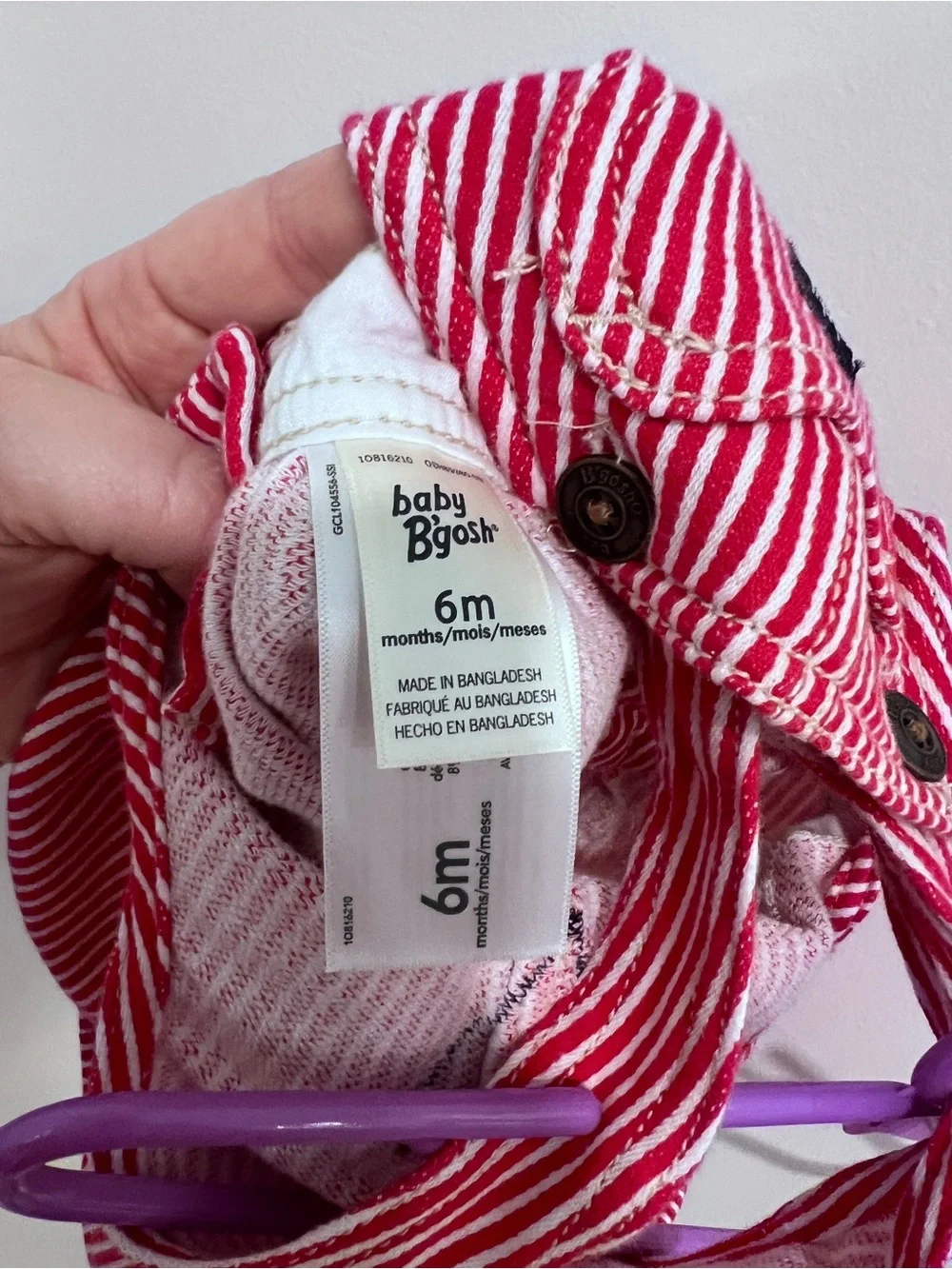 OshKosh B'gosh Red and White Striped heart Dress - 6 months